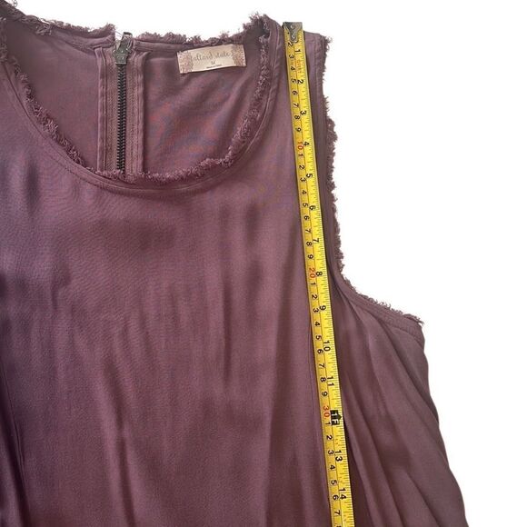 Altar'd State Eggplant Sleeveless Fringe Frayed Shift Dress Size Medium - Picture 11 of 11